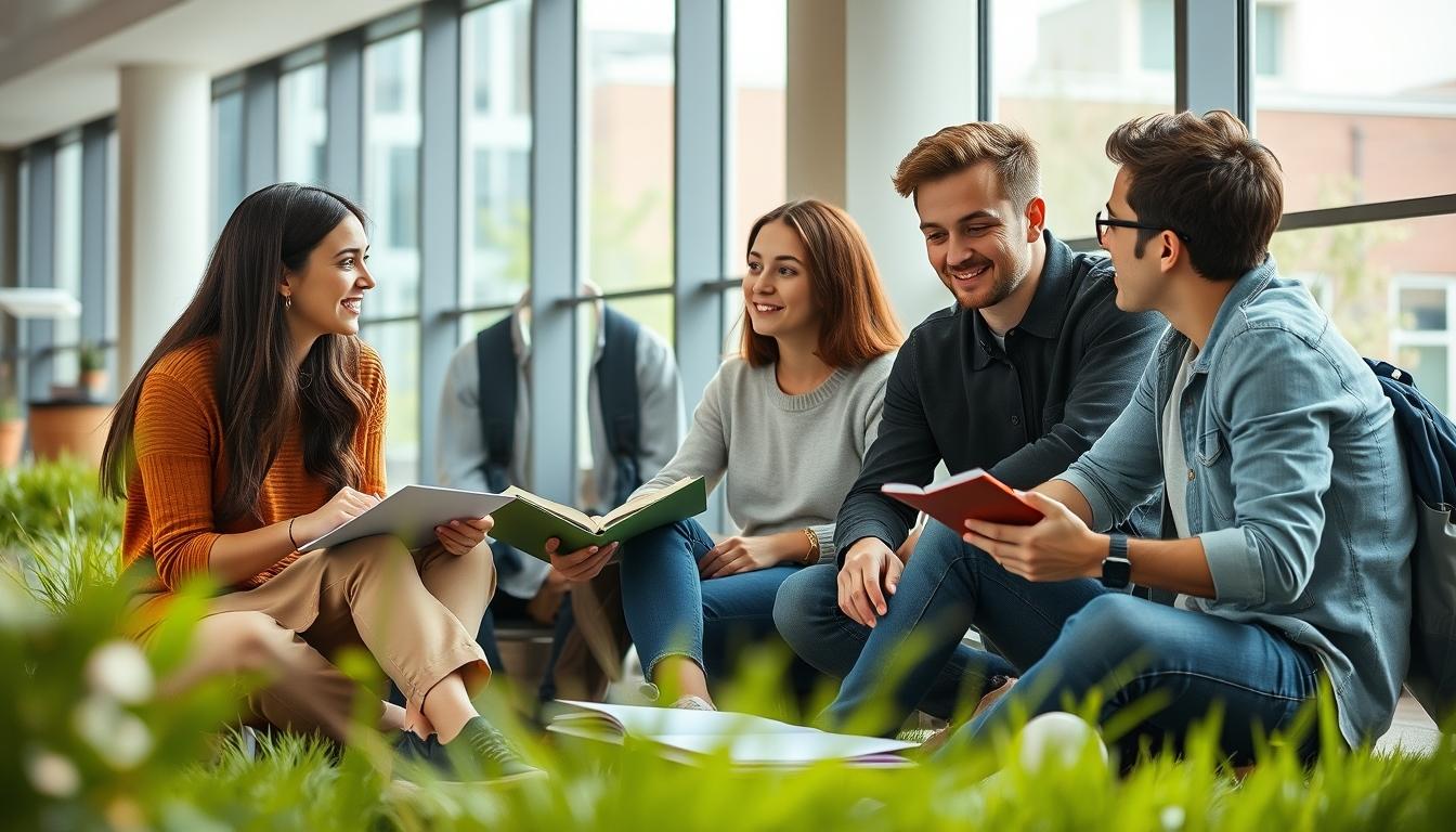 Modern university campus for students